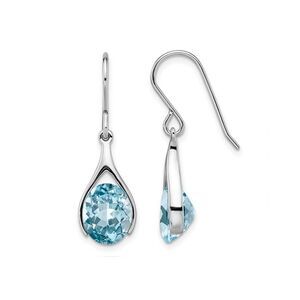 6.40 Carat (ctw) Blue Topaz Dangle Earrings in Sterling Silver